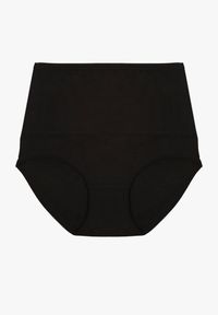 Born2be - Czarne Bawełniane Majtki Modelujące z Wysokim Stanem Nilawena. Stan: podwyższony. Kolor: czarny. Materiał: bawełna
