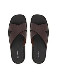 Calvin Klein Klapki Sq Molded Sandal Xcross Lth HM0HM02235 Brązowy. Kolor: brązowy. Materiał: skóra #5