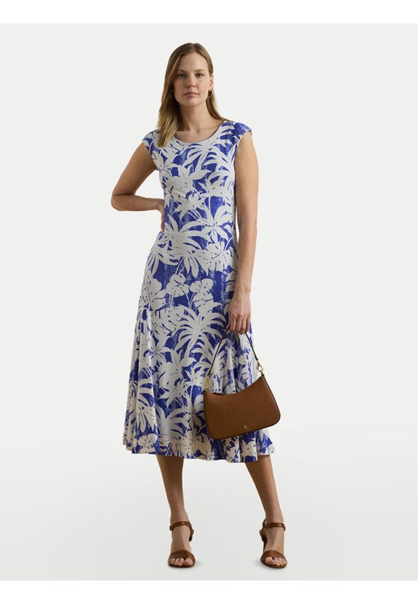 Lauren Ralph Lauren - LAUREN RALPH LAUREN Sukienka codzienna 200971078001 Niebieski Regular Fit. Okazja: na co dzień. Kolor: niebieski. Materiał: syntetyk. Typ sukienki: proste. Styl: casual