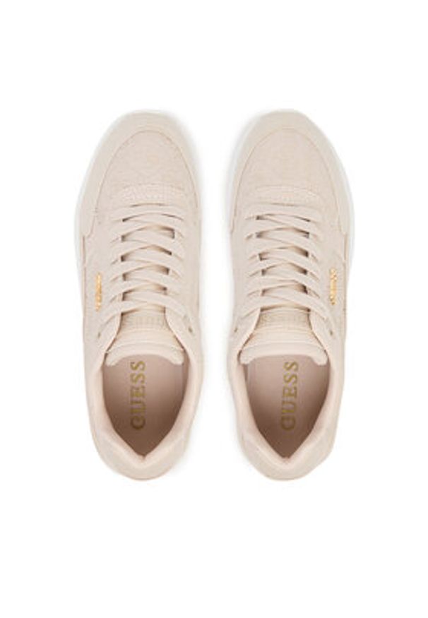 Guess Sneakersy FLFM16 ELE12 Beżowy. Kolor: beżowy. Materiał: skóra
