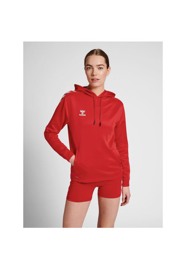 Damska bluza z kapturem Hummel hmlCORE XK poly. Typ kołnierza: kaptur. Kolor: czerwony, różowy, wielokolorowy