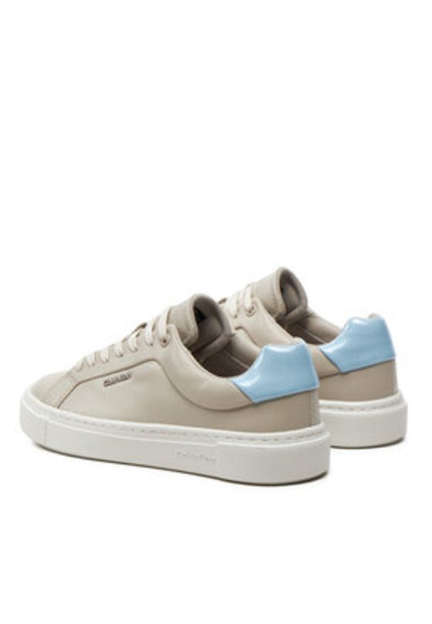 Calvin Klein Sneakersy Cupsole Lace Up W/Ml Lth HW0HW02119 Beżowy. Kolor: beżowy. Materiał: skóra