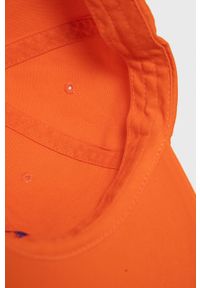 Polo Ralph Lauren Czapka kolor pomarańczowy gładka. Kolor: pomarańczowy. Wzór: gładki