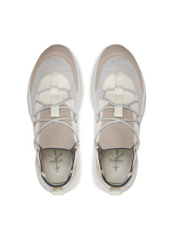 Calvin Klein Jeans Sneakersy Chunky Vibram Sock Mix Mg Uc YM0YM00962 Écru. Materiał: materiał