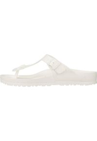 Japonki damskie Birkenstock Gizeh. Zapięcie: bez zapięcia. Kolor: biały. Materiał: materiał, syntetyk. Szerokość cholewki: normalna. Sport: turystyka piesza, pływanie, fitness