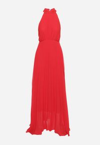 Born2be - Czerwona Plisowana Sukienka Maxi z Gumką w Pasie i Rozkloszowanym Dołem Tehe. Kolor: czerwony. Materiał: tkanina, materiał. Długość: maxi #3