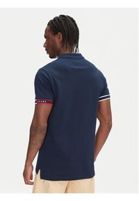 Tommy Jeans Polo Flag Cuff DM0DM21306 Granatowy Slim Fit. Typ kołnierza: polo. Kolor: niebieski. Materiał: bawełna #4