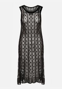 Born2be - Czarna Ażurowa Tunika Boho bez Rękawów Kimalia. Okazja: na co dzień. Kolor: czarny. Materiał: wiskoza. Długość rękawa: bez rękawów. Wzór: ażurowy. Styl: boho #4