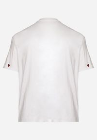 Born2be - Biało-Czerwony Bawełniany T-shirt Zdobiony Haftem w Kształcie Serc Naloree. Okazja: na co dzień. Kolekcja: plus size. Kolor: biały. Materiał: bawełna. Wzór: aplikacja, haft. Styl: klasyczny, elegancki, casual #6