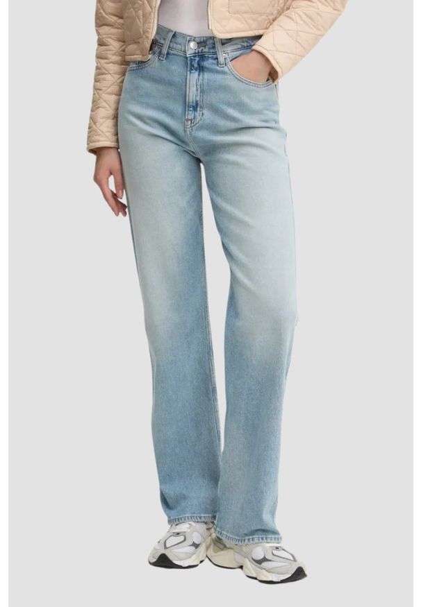 Tommy Jeans - TOMMY JEANS Błękitne jeansy damskie, Rozmiar 25/32. Okazja: na co dzień. Kolor: niebieski. Wzór: kolorowy. Styl: casual