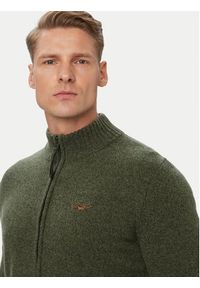 Aeronautica Militare Kardigan 262MA1646UL00924 Khaki Regular Fit. Kolor: brązowy. Materiał: wełna #3