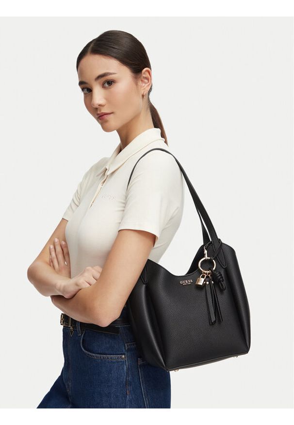Guess Torebka Melody HWBG97 35030 Czarny. Kolor: czarny. Materiał: skórzane