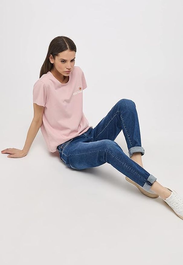 Damskie Spodnie jeansowe Mustang Style Crosby Relaxed Slim Denim Blue 1014314 5000 682