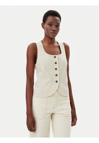 GAP - Gap Kamizelka 714973-02 Beżowy Slim Fit. Kolor: beżowy. Materiał: bawełna #1