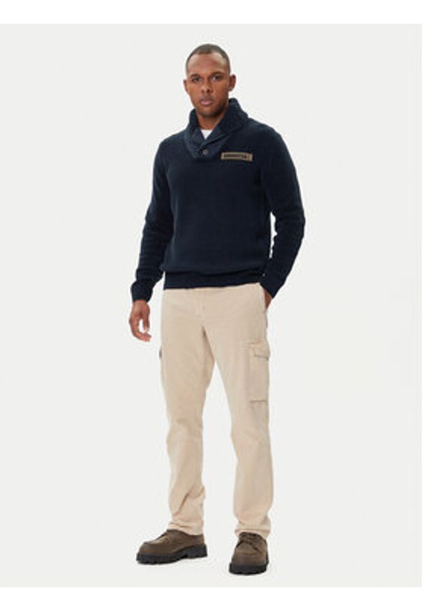 Aeronautica Militare Sweter 252MA1574UL00539 Granatowy Regular Fit. Kolor: niebieski. Materiał: bawełna