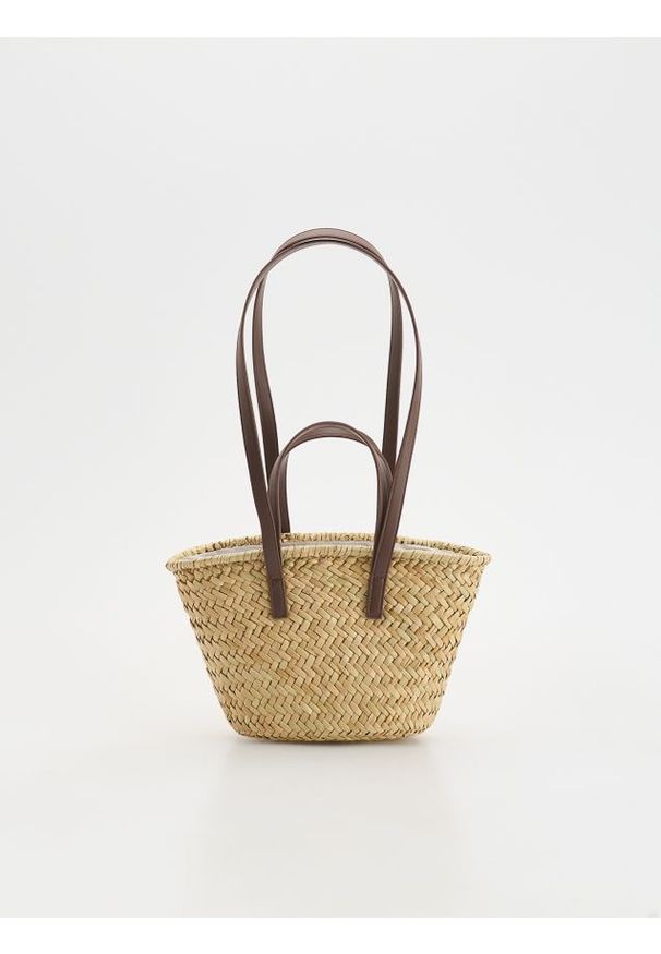 Reserved - Pleciona torebka - kremowy. Kolor: kremowy