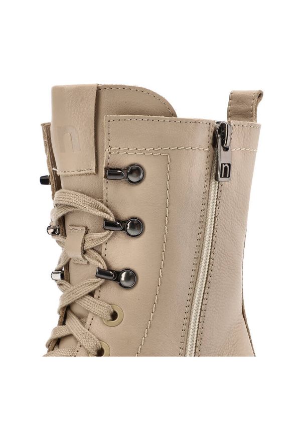 Beżowe Botki Nessi Wygodne Obuwie Damskie. Okazja: na co dzień. Zapięcie: sznurówki. Kolor: beżowy. Materiał: materiał. Sezon: lato. Styl: casual, elegancki