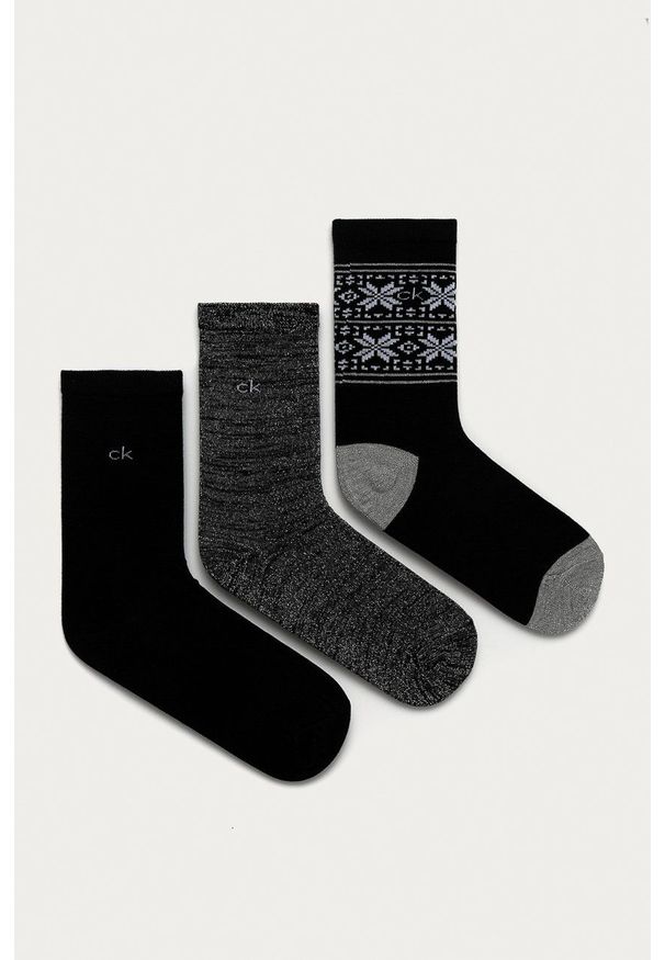 Calvin Klein - Skarpetki (3-pack). Kolor: czarny