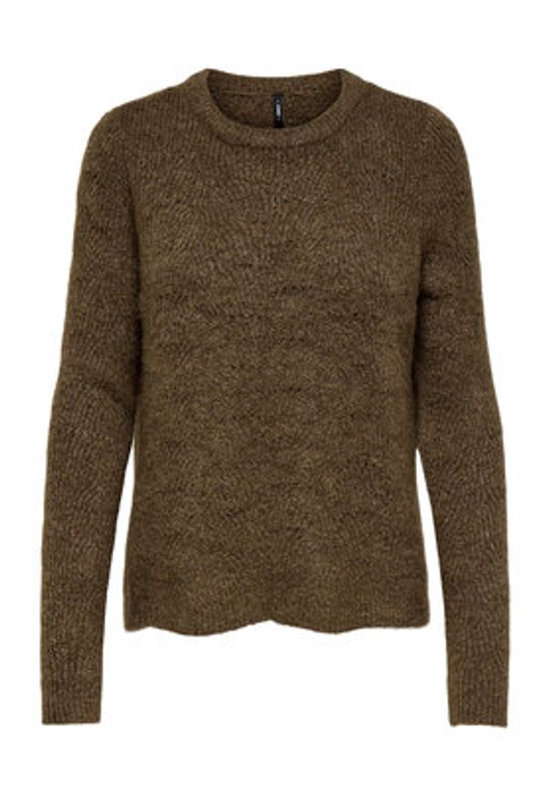 only - ONLY Sweter 15234745 Brązowy Regular Fit. Kolor: brązowy. Materiał: syntetyk
