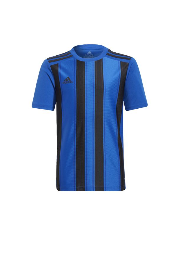 Adidas - Koszulka dziecięca adidas Striped 21. Kolor: czarny, niebieski, wielokolorowy. Sport: piłka nożna