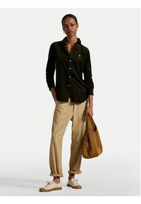 Polo Ralph Lauren Koszula 211971526001 Zielony Slim Fit. Typ kołnierza: polo. Kolor: zielony. Materiał: bawełna #4