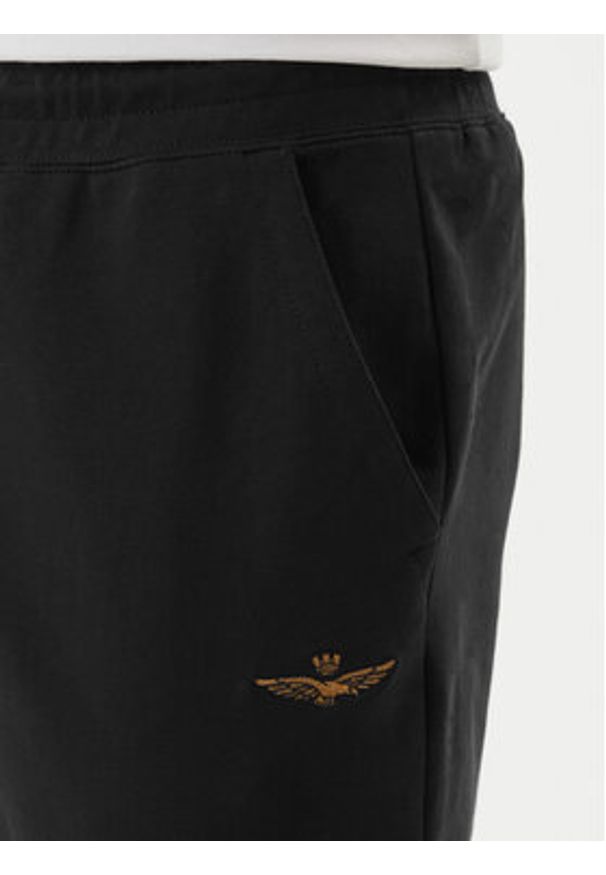 Aeronautica Militare Spodnie dresowe 261PF1008UF00674 Czarny Regular Fit. Kolor: czarny. Materiał: bawełna