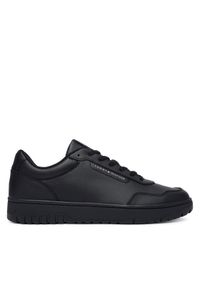 TOMMY HILFIGER - Tommy Hilfiger Sneakersy Th Basket Core Leather FM0FM05927 Czarny. Kolor: czarny. Materiał: skóra #1