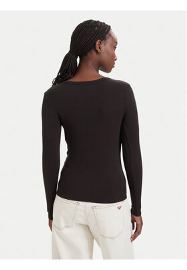 Guess Bluzka V4BP07 K8RT2 Brązowy ciemny Slim Fit. Kolor: brązowy. Materiał: wiskoza