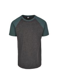 Urban Classics - T-shirt Męski Kontrastowa Raglanowa. Kolor: szary, zielony, brązowy, wielokolorowy. Długość rękawa: raglanowy rękaw. Sport: turystyka piesza #1