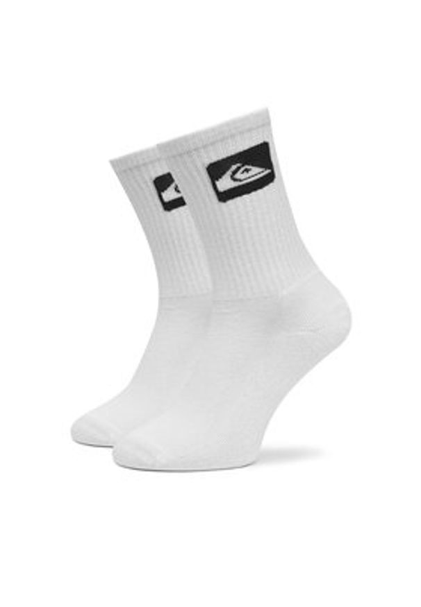 Quiksilver Zestaw 5 par wysokich skarpet unisex EQYAA04066 Biały. Kolor: biały. Materiał: materiał, bawełna