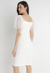 Born2be - Biała Sukienka z Bawełny Oreina. Kolor: biały. Materiał: bawełna. Styl: elegancki, wizytowy. Długość: mini #4