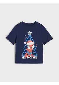 Sinsay - Koszulka z nadrukiem MARVEL - granatowy. Kolor: niebieski. Materiał: bawełna. Wzór: nadruk, motyw z bajki. Styl: wizytowy #1