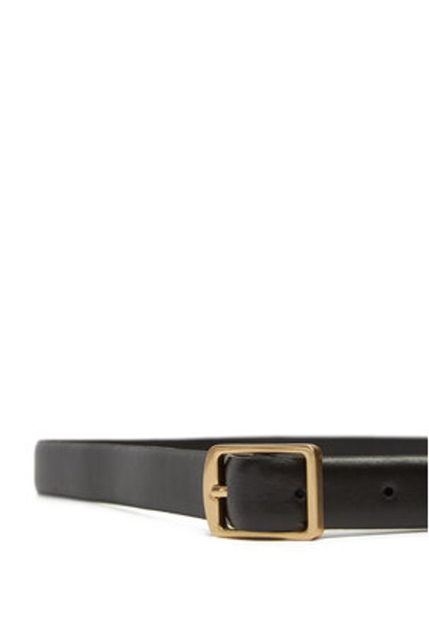 Calvin Klein Pasek Damski Classic Square Buckle Belt 20Mm LV04F7036G Czarny. Kolor: czarny. Materiał: skóra