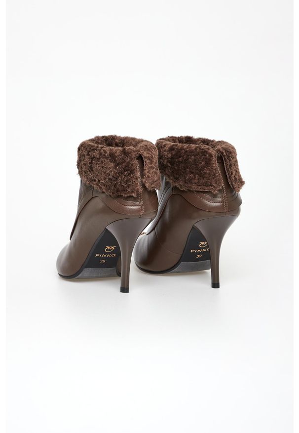 Pinko - Botki damskie skórzane Lucy 25 PINKO. Materiał: skóra