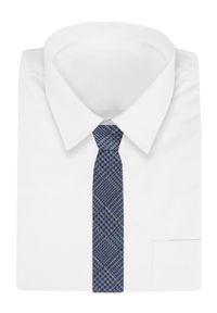 Krawat Męski - Alties - Niebieski, Kratka. Kolor: niebieski. Materiał: tkanina. Wzór: kratka. Styl: elegancki, wizytowy