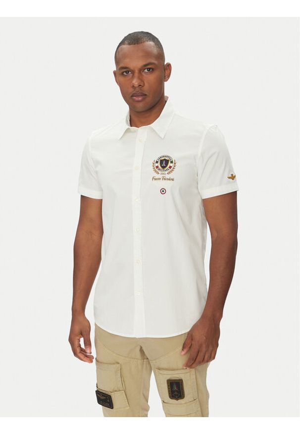 Aeronautica Militare Koszula 251CA1285CT3288 Biały Regular Fit. Kolor: biały. Materiał: bawełna