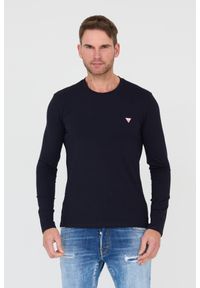Guess - GUESS Granatowy męski longsleeve, Rozmiar XXL. Kolor: niebieski. Długość rękawa: długi rękaw #1