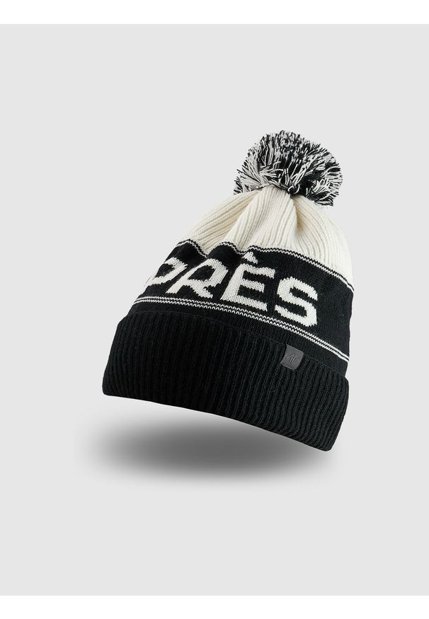4f - 4F Czapka zimowa z dodatkiem wełny męska - czarna L. Kolor: czarny. Materiał: wełna. Sezon: zima. Styl: casual, klasyczny
