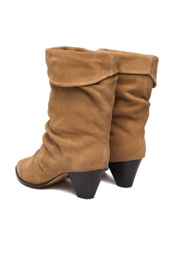 Badura Kozaki EO-APRIL-25FW218 Beżowy. Kolor: beżowy. Materiał: skóra, zamsz