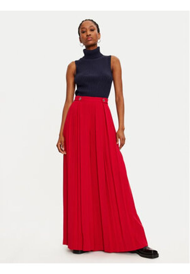 TwinSet - TWINSET Spodnie palazzo 242TT2172 Czerwony Wide Leg. Kolor: czerwony. Materiał: syntetyk