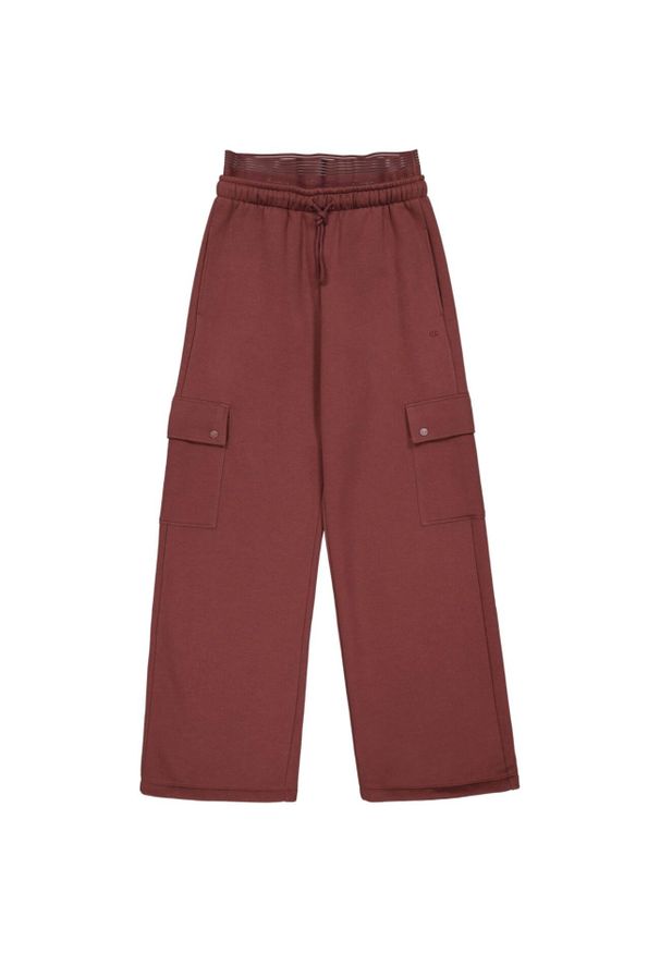 Champion - Spodnie Cargo Damskie. Kolor: brązowy. Długość: długie