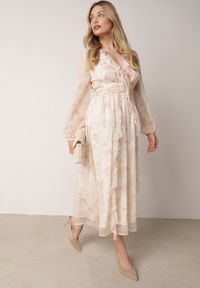 Born2be - Żółta Romantyczna Sukienka z Falbankami Wiązaniem i Wycięciami w Talii Rhelorin. Okazja: na co dzień. Typ kołnierza: kołnierz z falbankami. Kolor: żółty. Materiał: jeans, poliester. Styl: casual, klasyczny #8