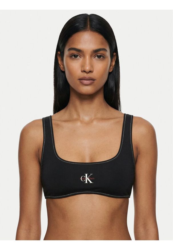 Calvin Klein Swimwear Góra od bikini LV00Q61100 Czarny. Kolor: czarny. Materiał: syntetyk