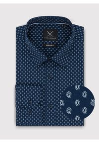 PAKO LORENTE – Granatowa koszula o prostym kroju we wzór paisley P24SF-1X-029-G-R - Pako Lorente. Kolor: niebieski. Długość rękawa: długi rękaw. Długość: długie. Wzór: paisley #6
