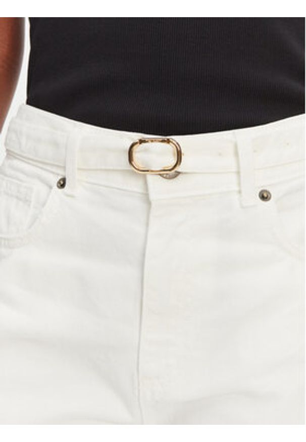 TwinSet - TWINSET Jeansy 251TT2210 Biały Straight Fit. Kolor: biały