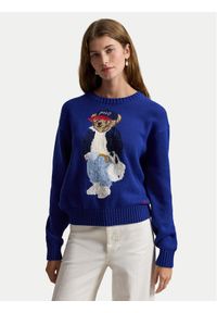 Polo Ralph Lauren Sweter 211A96238001 Niebieski Relaxed Fit. Typ kołnierza: polo. Kolor: niebieski. Materiał: bawełna #1