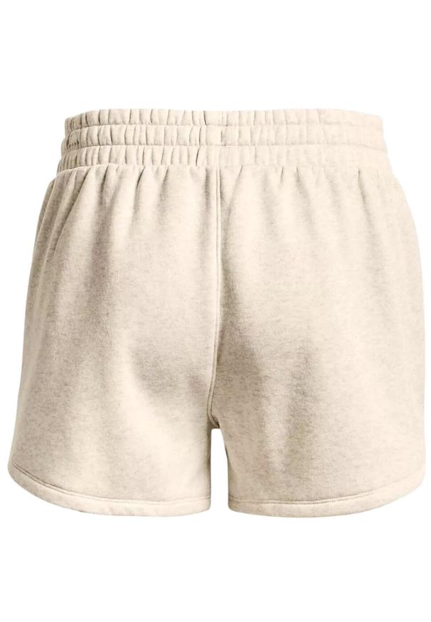 Spodnie treningowe damskie Under Armour Rival Fleece. Kolor: beżowy. Długość: krótkie. Sport: fitness