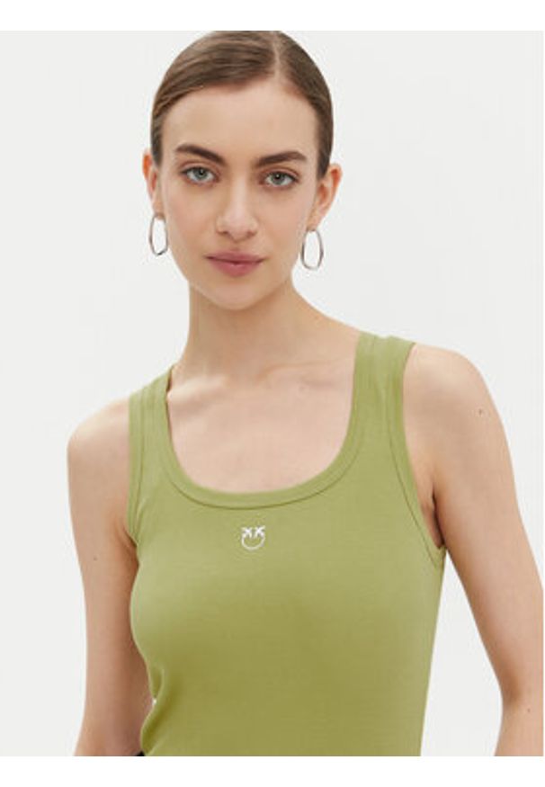 Pinko - PINKO Top Calcolatore 100807 Zielony Regular Fit. Kolor: zielony. Materiał: bawełna