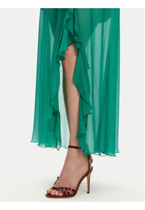 Haveone Sukienka letnia AFF-N013 Zielony Loose Fit. Kolor: zielony. Materiał: jedwab. Sezon: lato