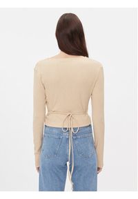 Calvin Klein Jeans Bluzka J20J222559 Beżowy Slim Fit. Kolor: beżowy. Materiał: syntetyk #3